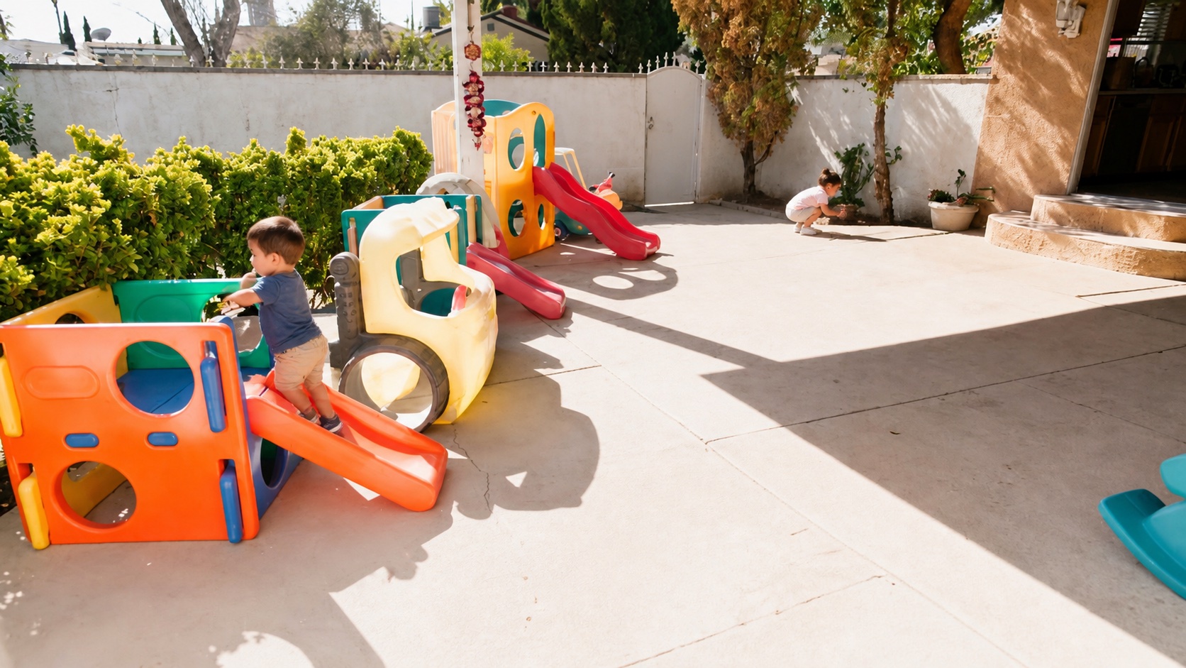Representative children in the actual outdoor play area.